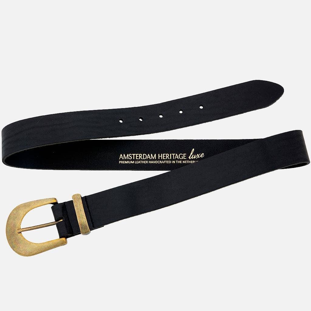 MADE TO ORDER Andrea |  Gold Buckle Leather Belt Women: Wine