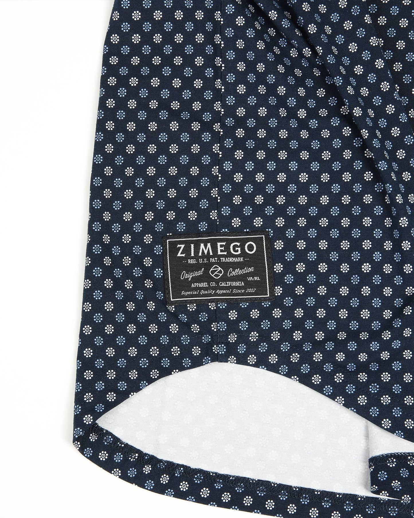 Men's Short Sleeve Polo Neck Stretch Casual Golf Work Shirt: Navy Dot