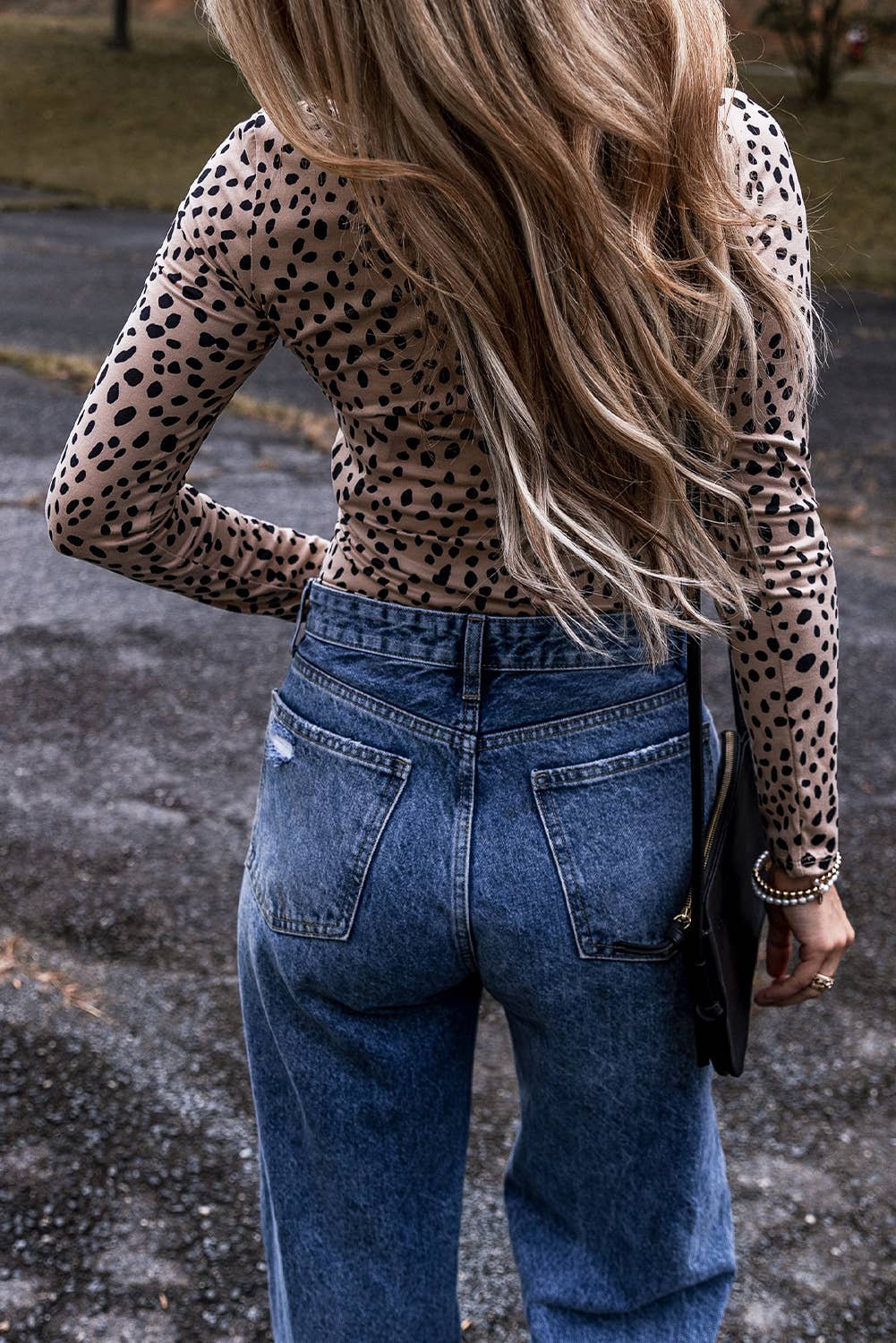 Leopard Print Long Sleeve Scoop Neck