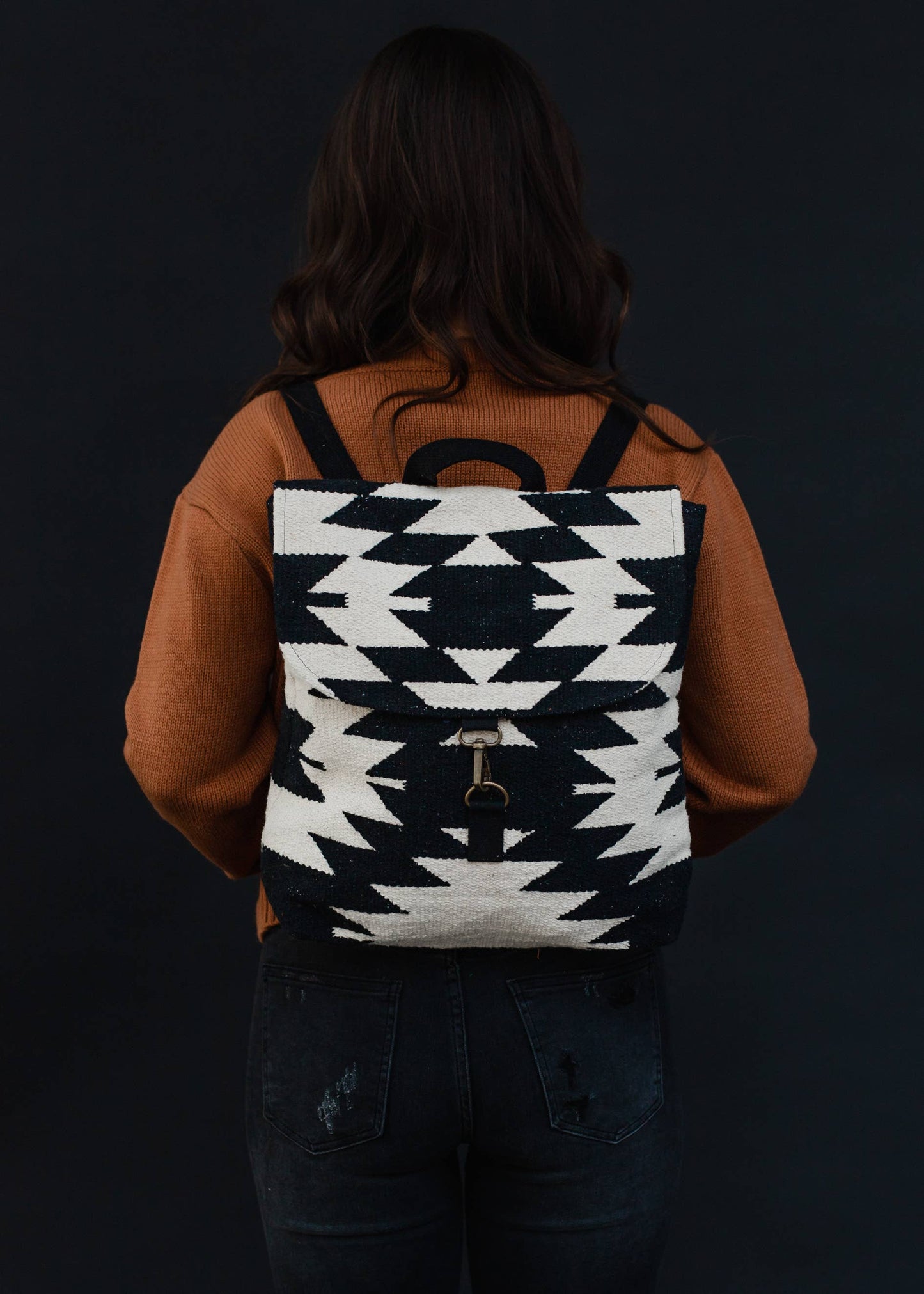 Black & Cream Aztec Backpack