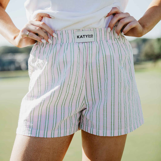 Light Pink and Green Striped Boxers