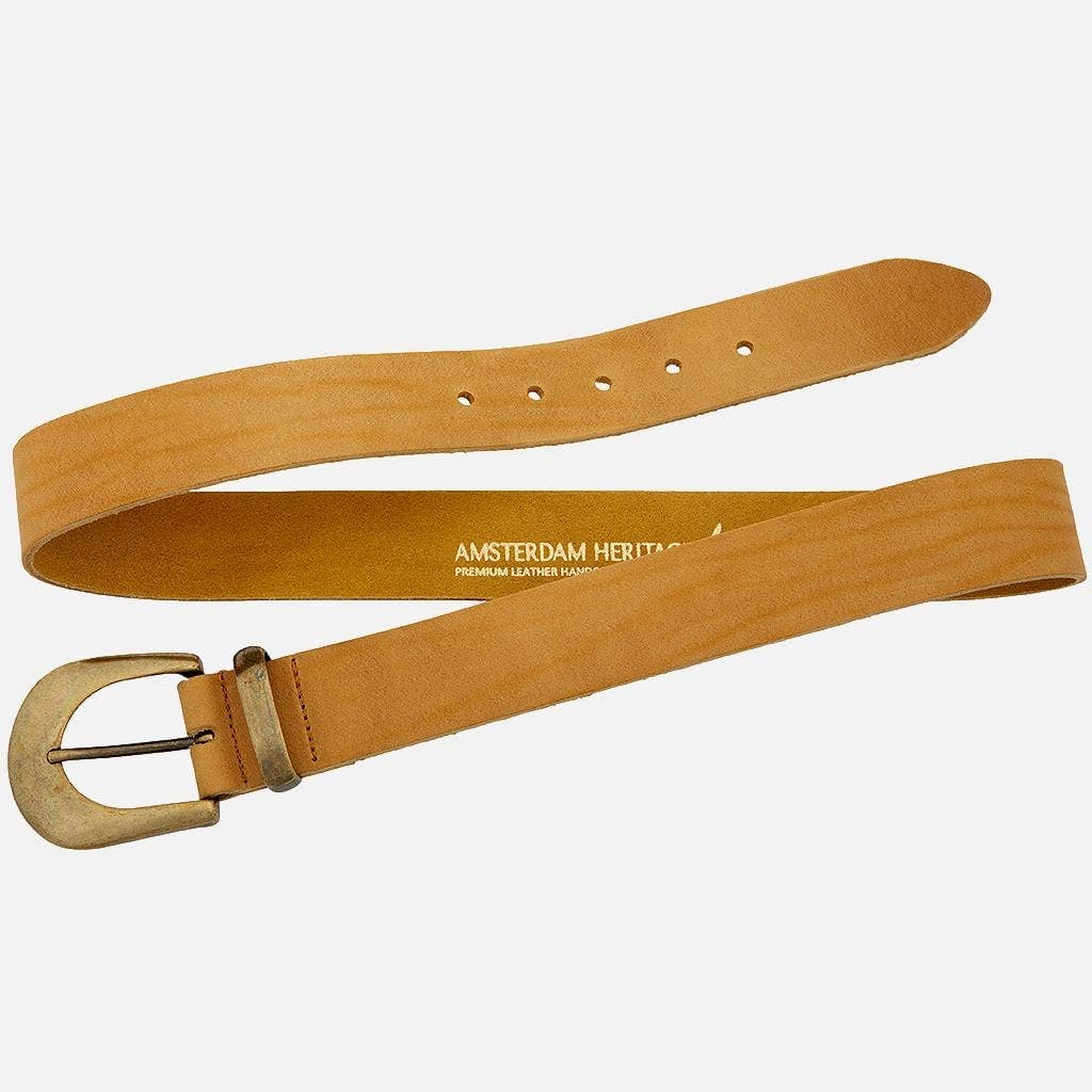 MADE TO ORDER Andrea |  Gold Buckle Leather Belt Women: Wine