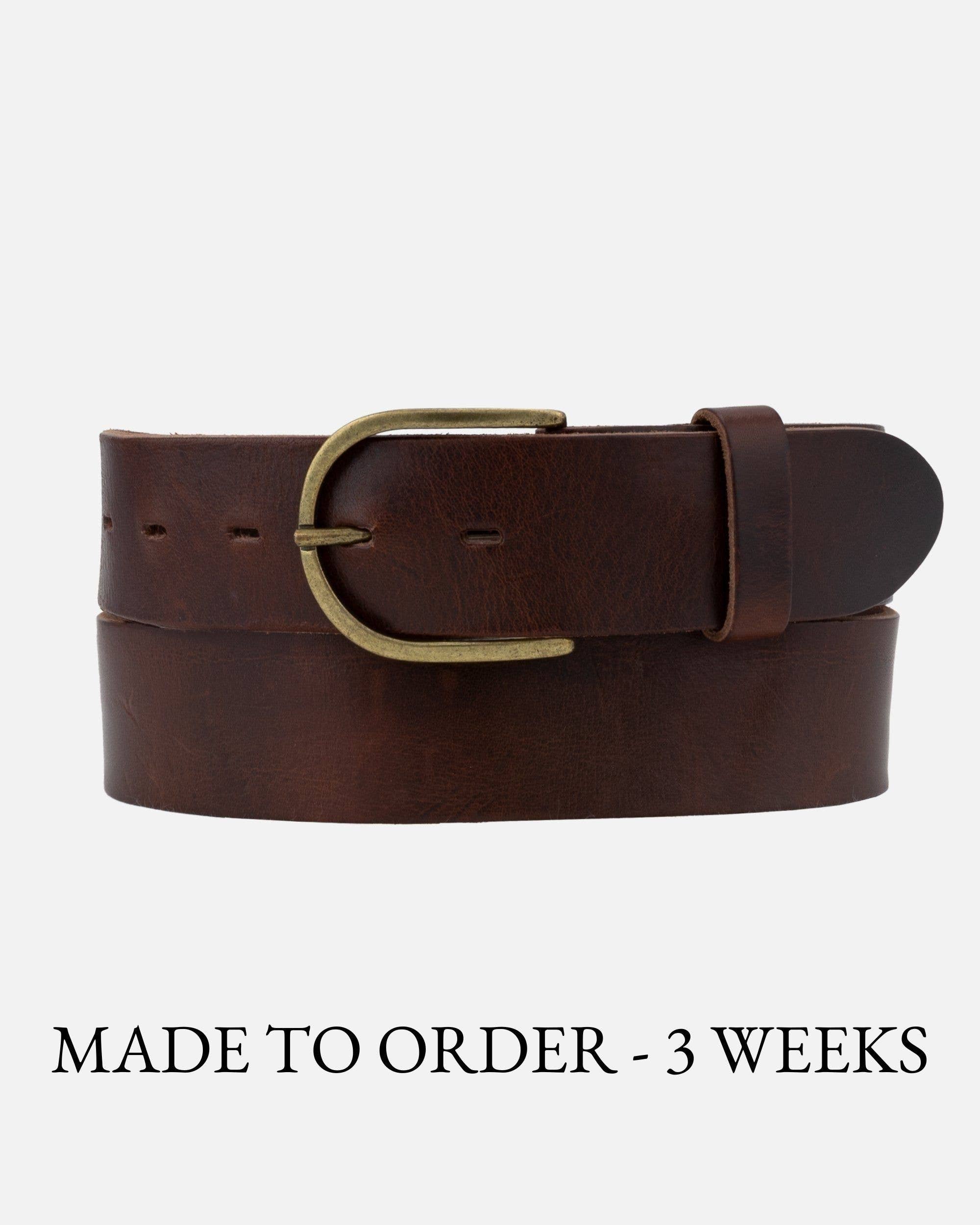 MADE TO ORDER Caro | Classic Interchangeable Leather Belt: Camel