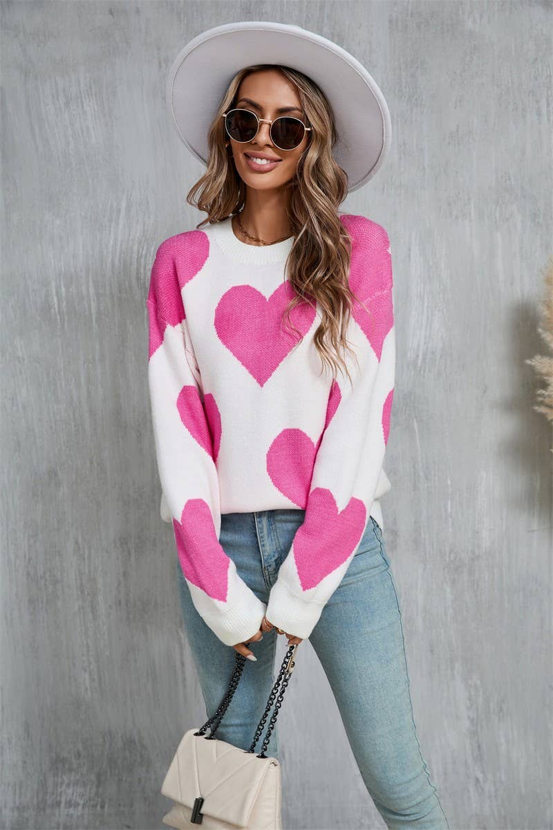 HEART KNITTED SWEATER