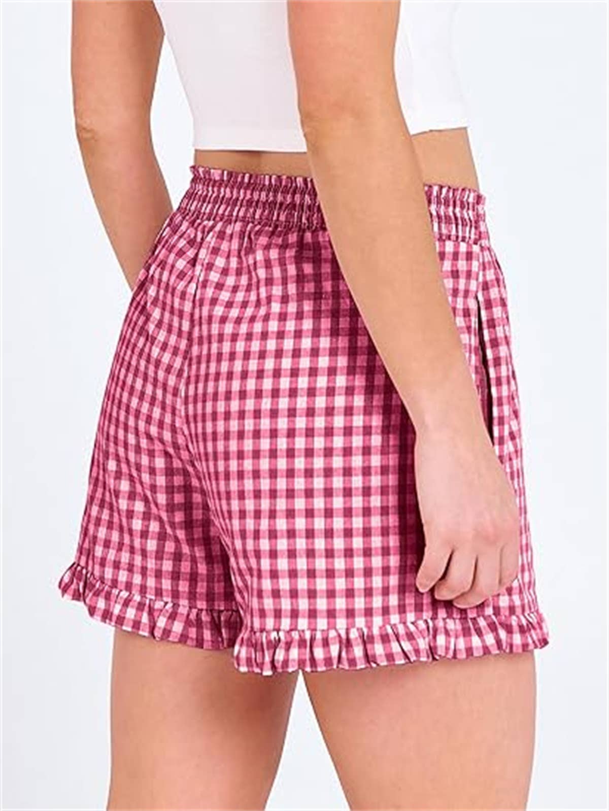 Gingham Shorts Ruffle