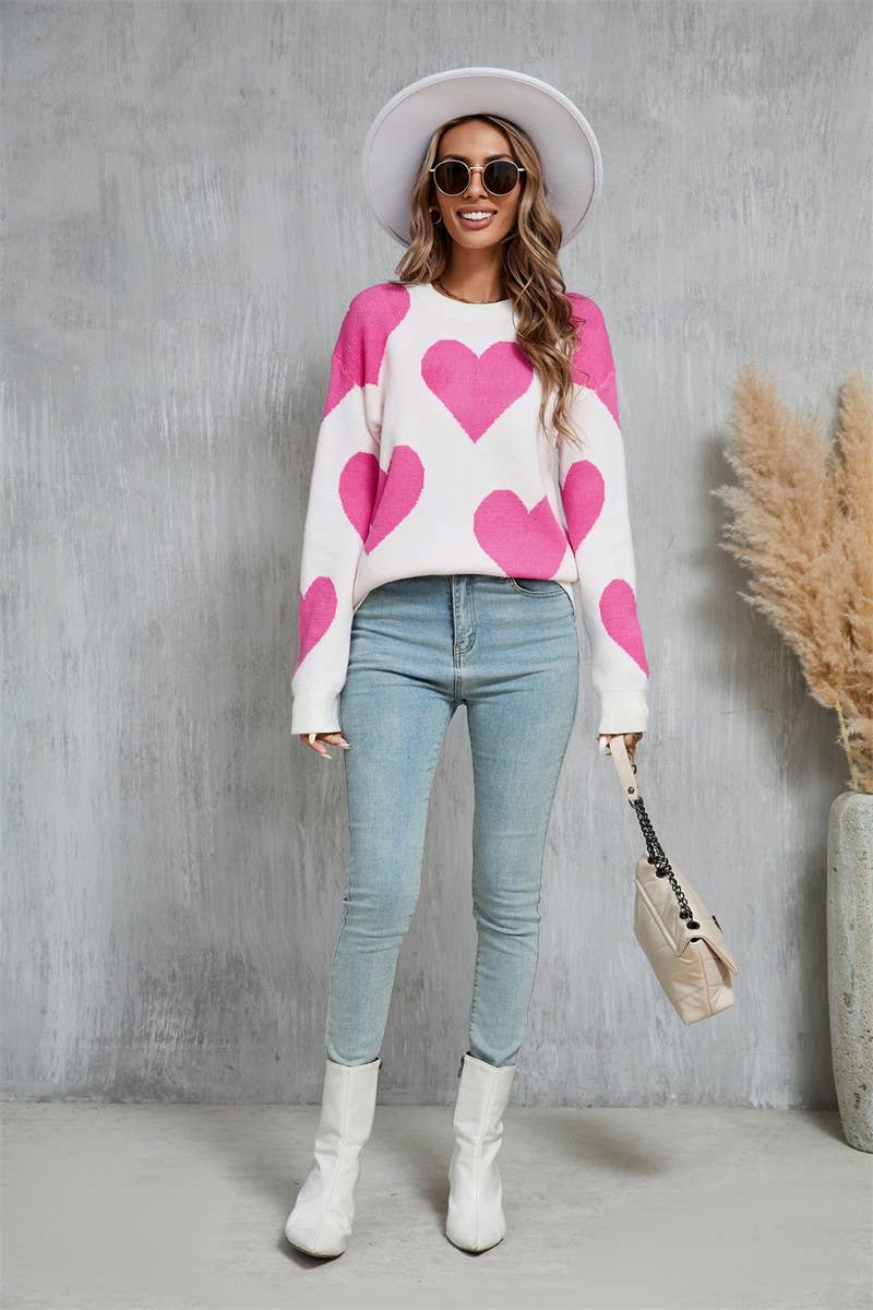 HEART KNITTED SWEATER