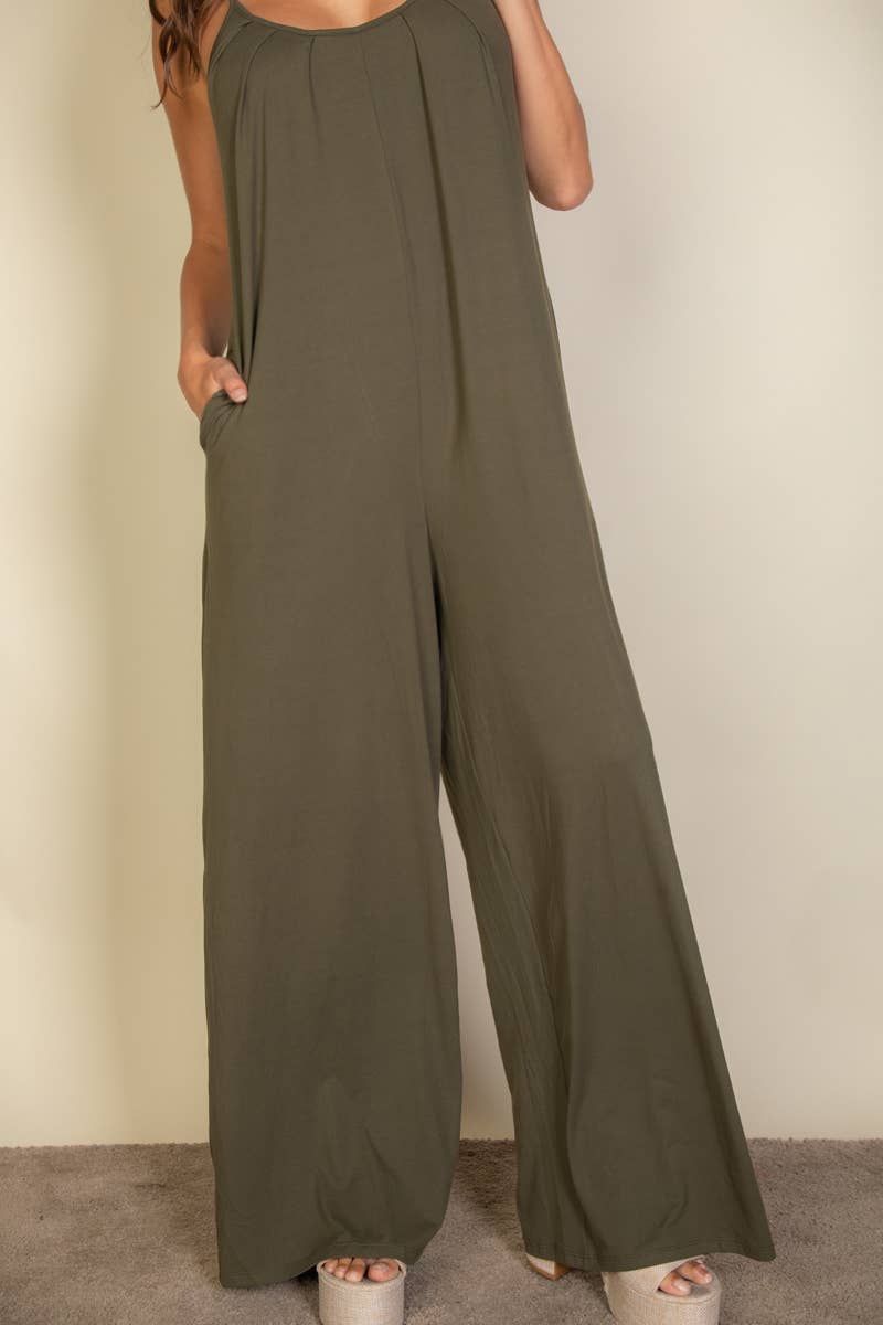 Classy Casual Jumpsuit: Olive