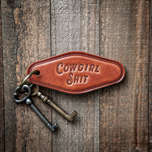 Cowgirl Shit Leather Keychain