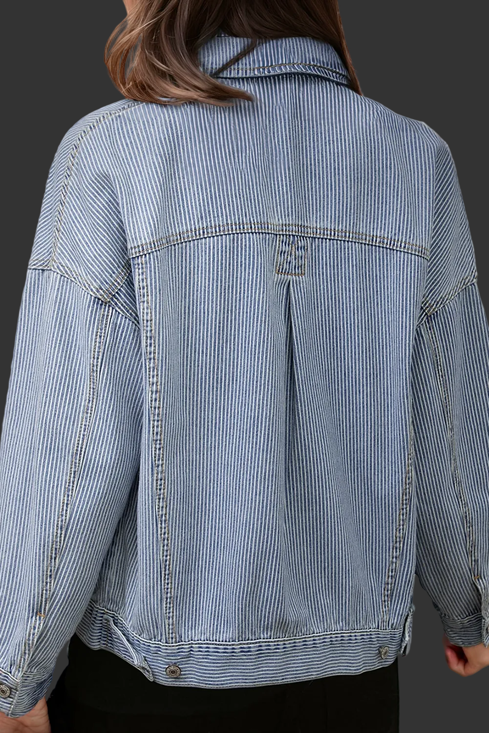 Stripe Washed Denim Jacket