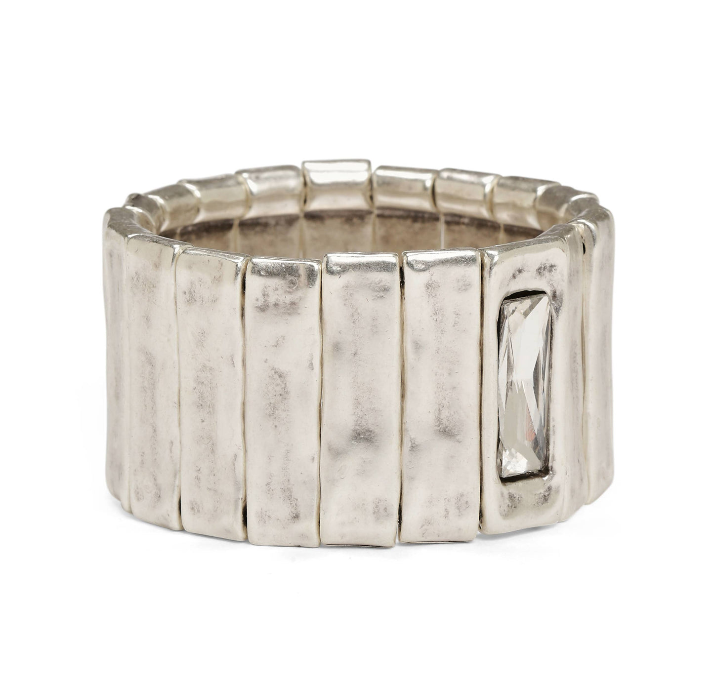 Pewter Clear Stone Bracelet