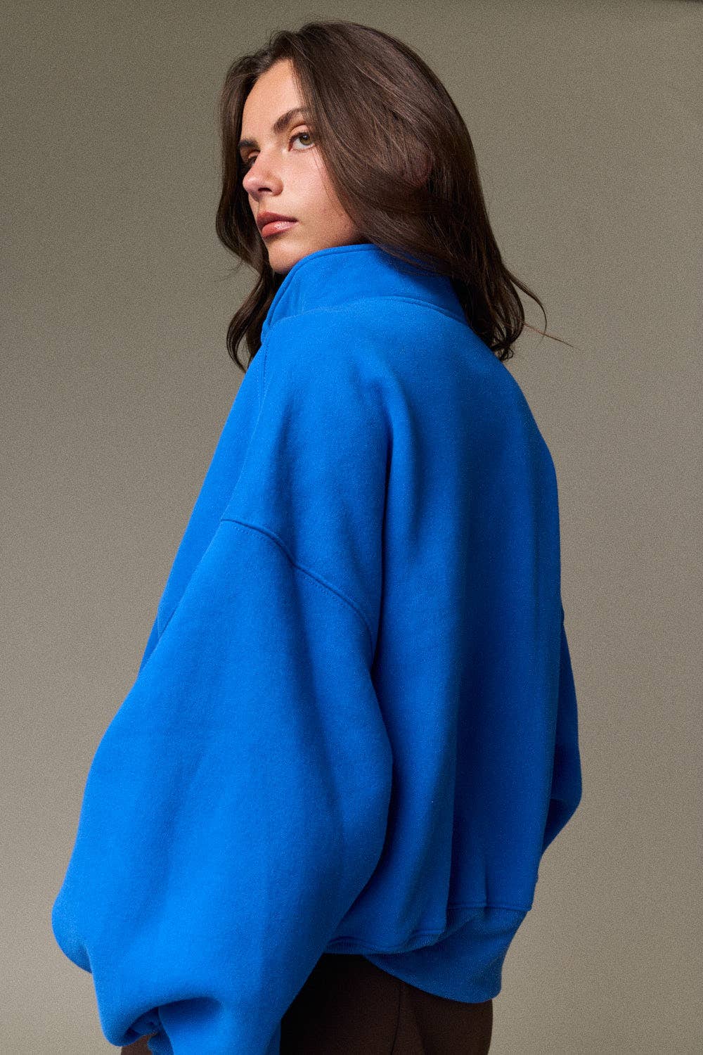 Half Button-Up Relaxed Fit Pullover