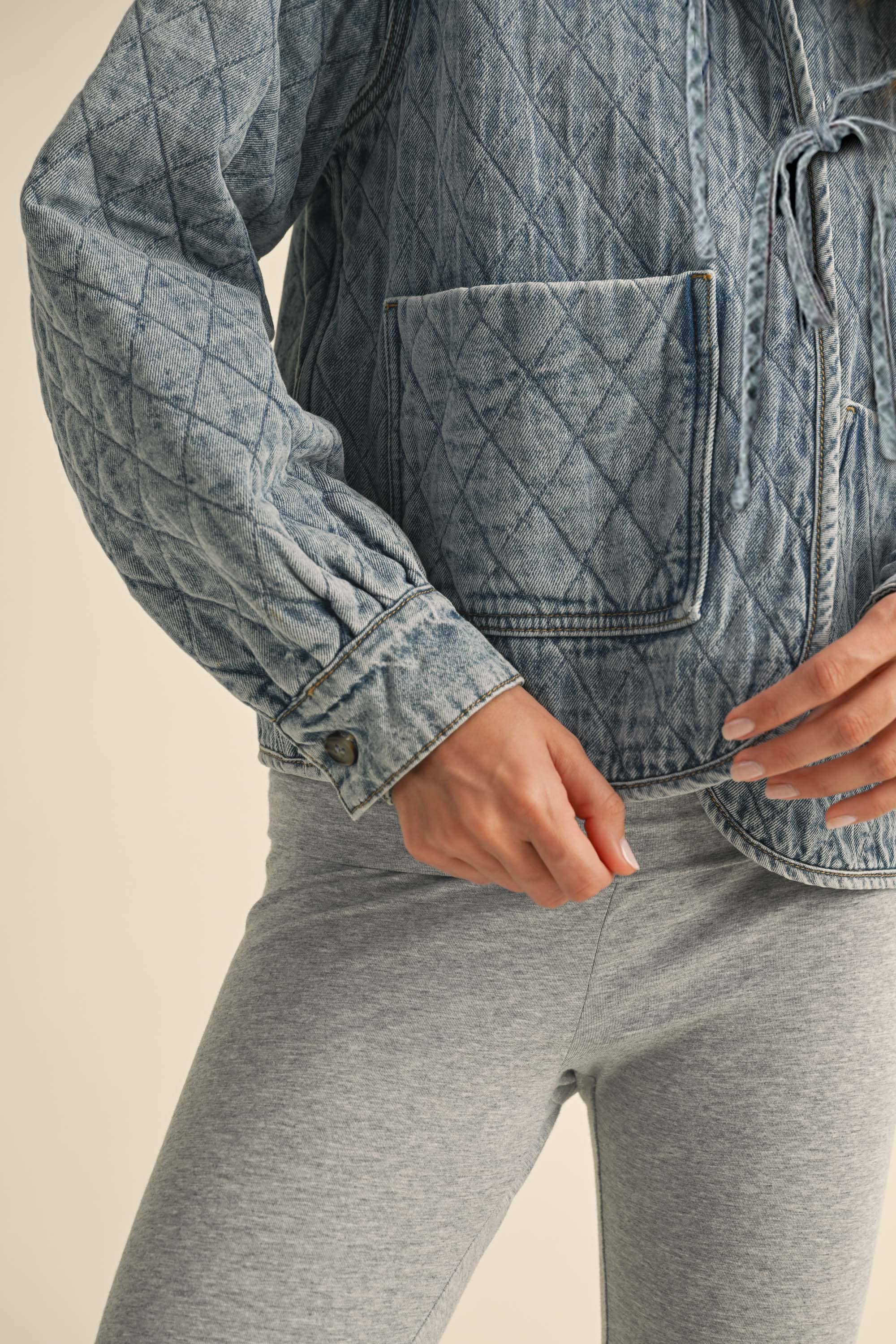 QUILTED DENIM JACKET: DENIM