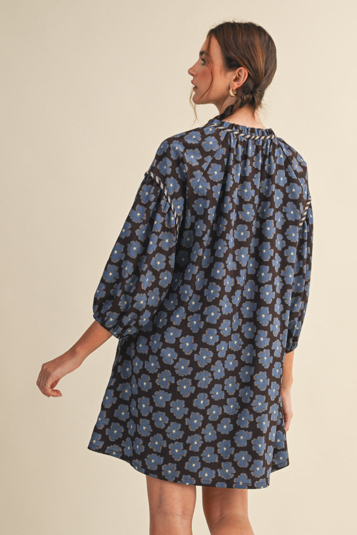 Brown/Blue Floral Dress