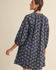 Brown/Blue Floral Dress