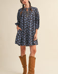 Brown/Blue Floral Dress