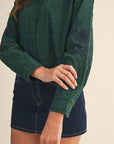 Hunter Green Polka Dot Floral Shirt